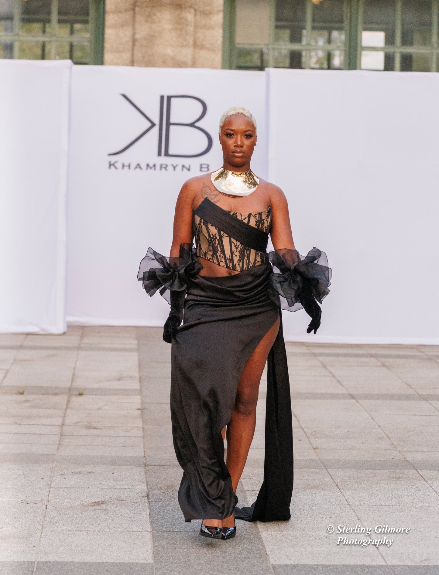 Black High Slit Gown