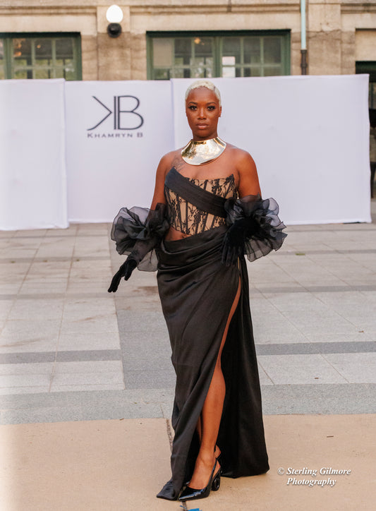 Black High Slit Gown