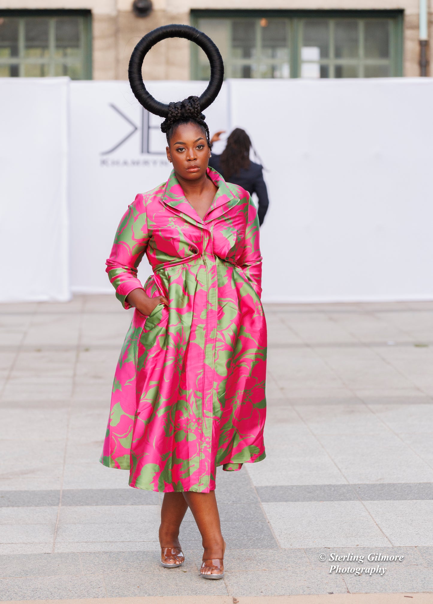 Bold Bloom Double Collar Dress