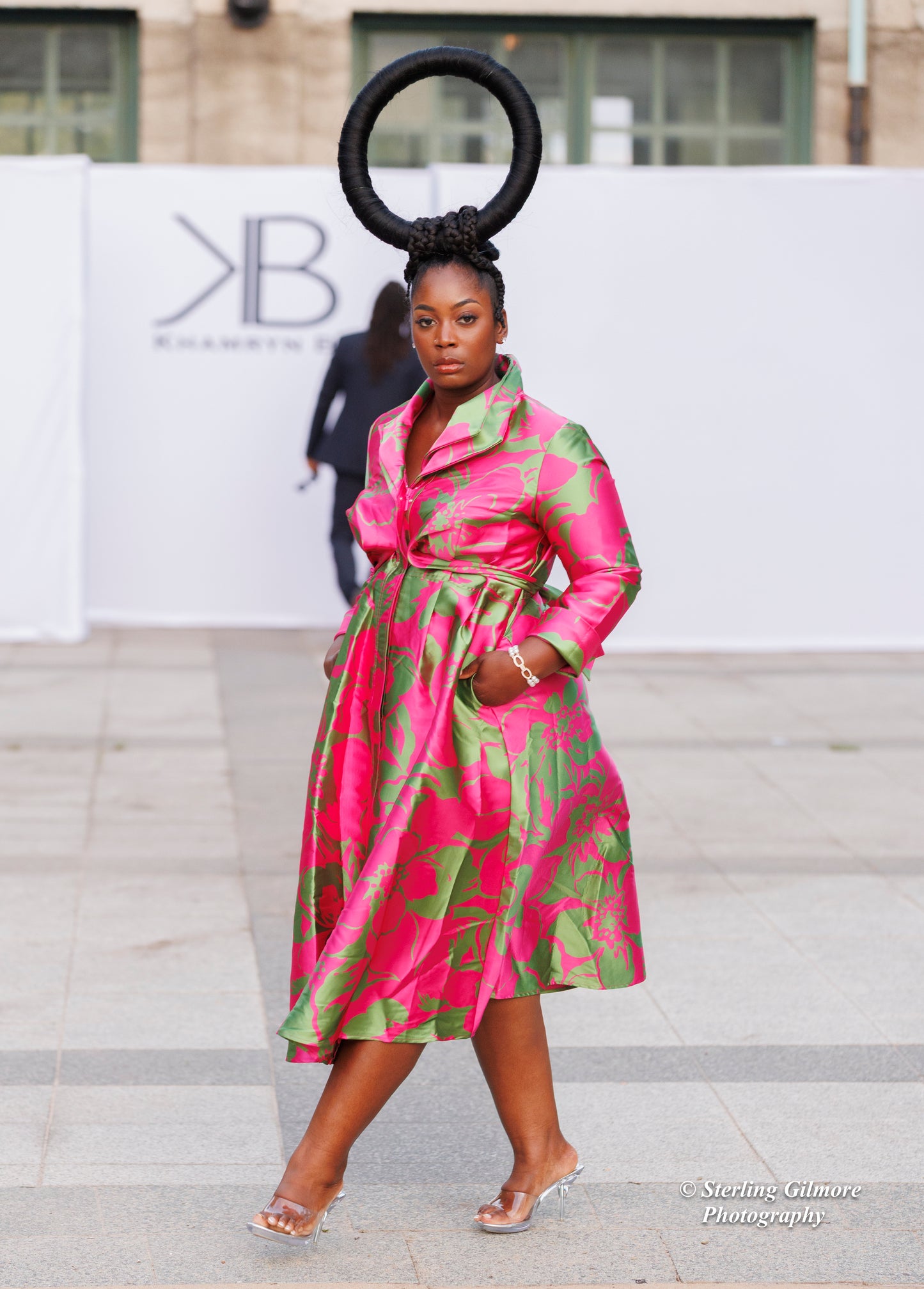 Bold Bloom Double Collar Dress