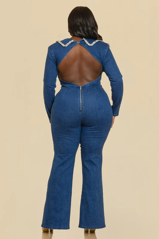 Curves Denim Jumpsuit
