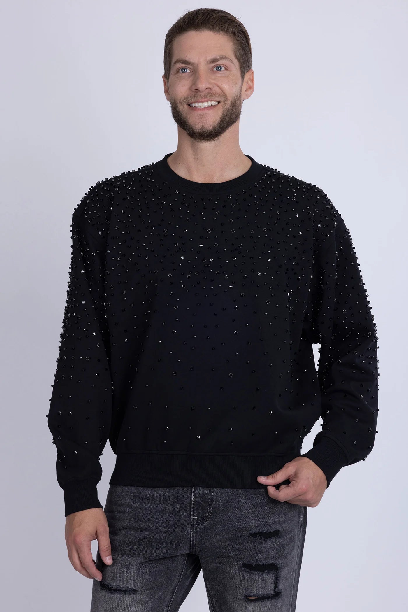 Dripped-Out Crew Neck Sweater