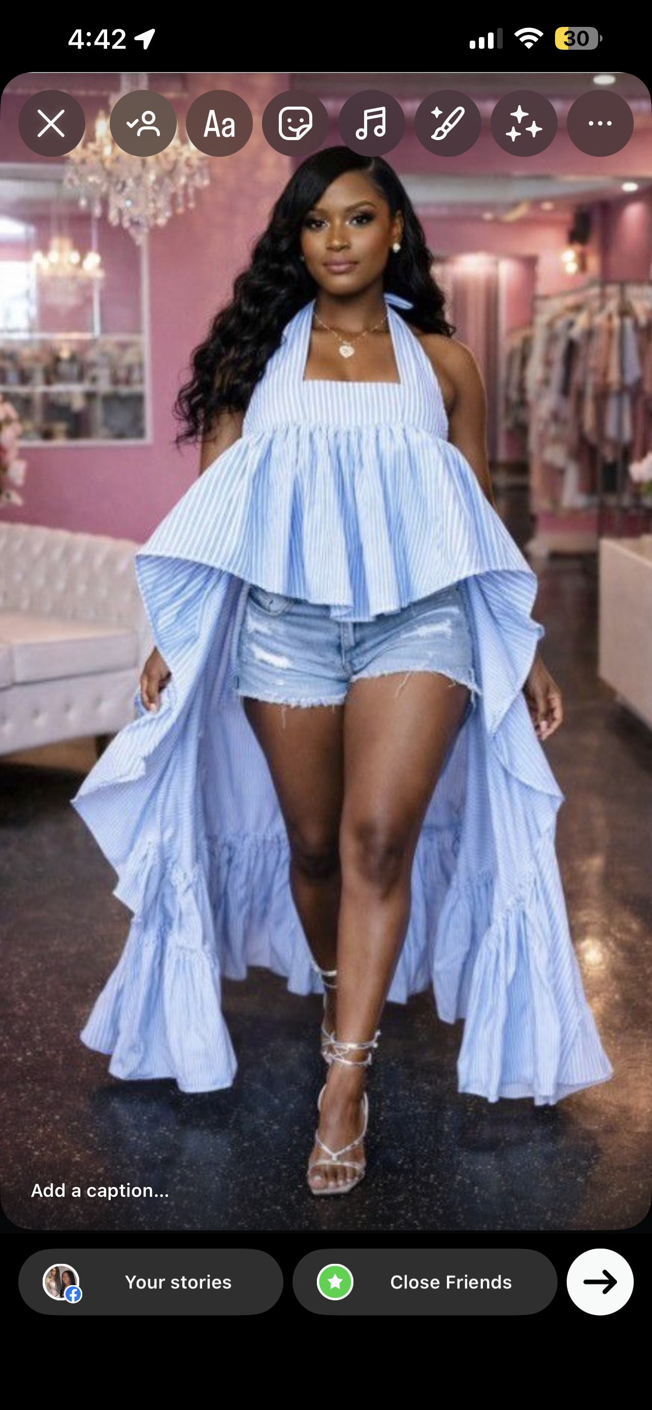 Yaya Seersucker hi-lo top