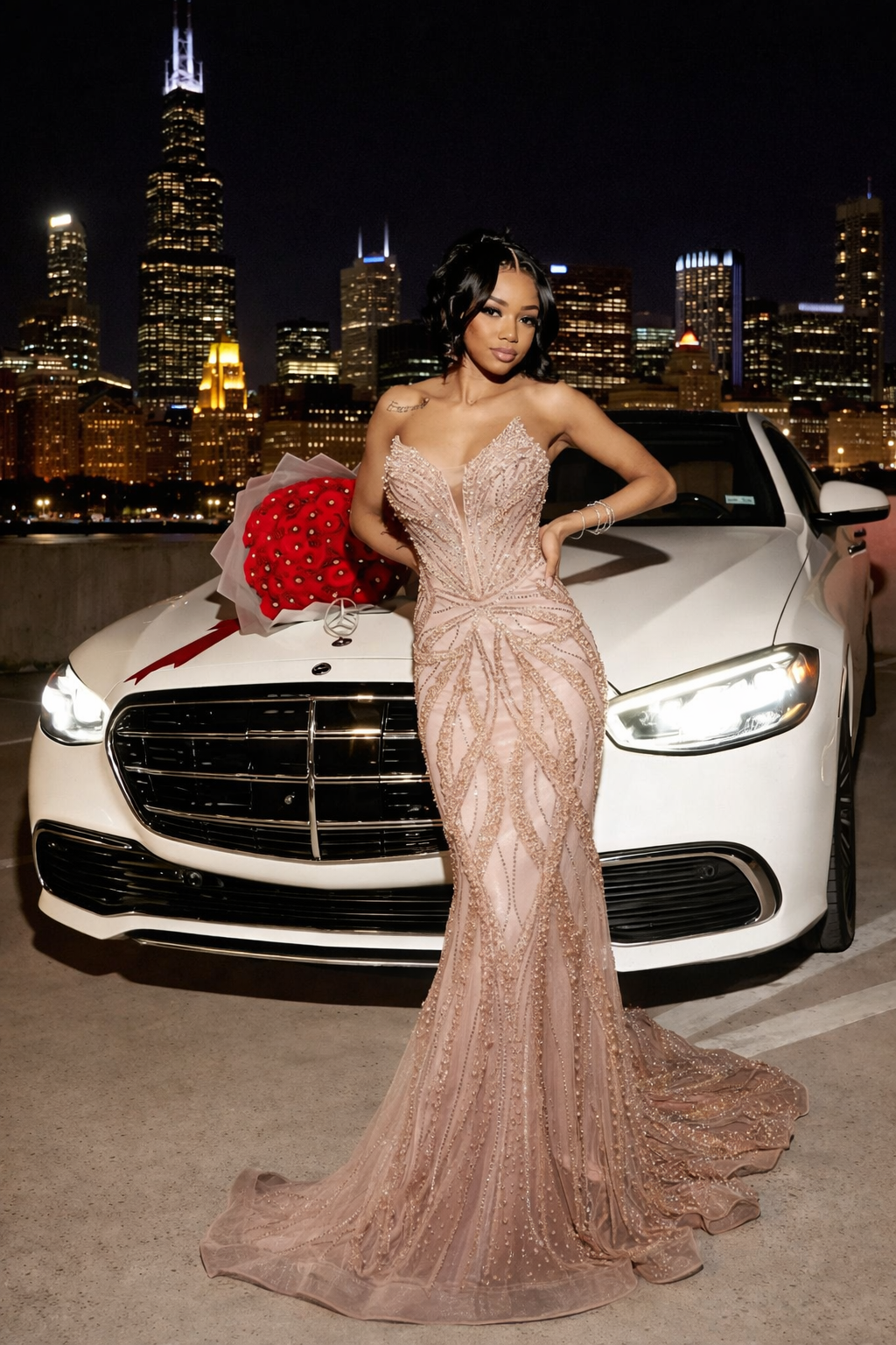 Rose Gold Pearl Formal Gown – KhamrynB