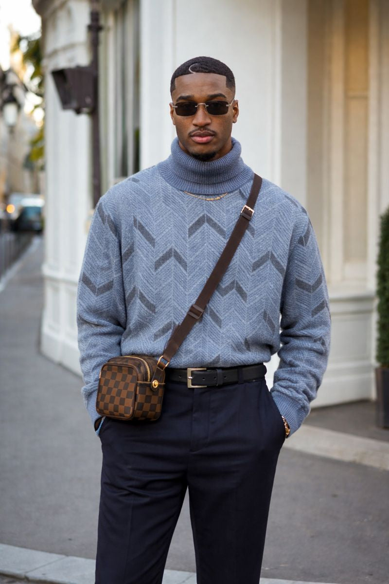 Geo Turtleneck Sweater