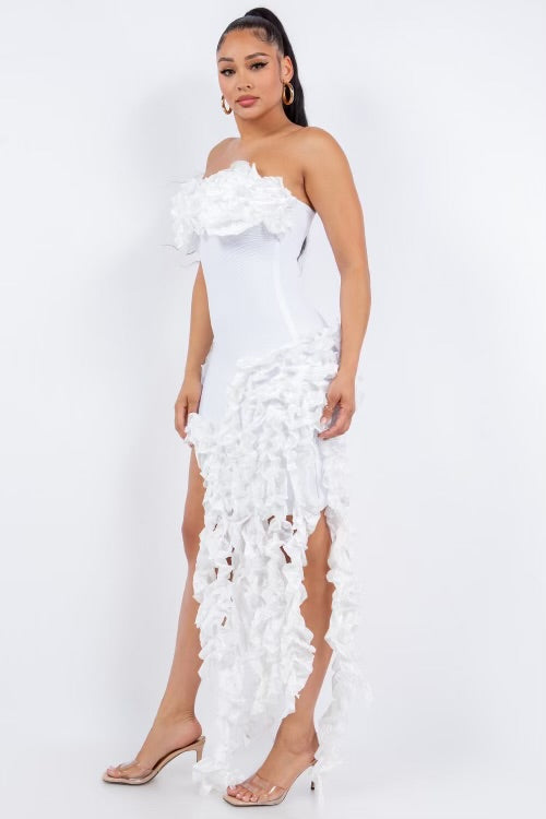 Ruffle Strapless Bandage