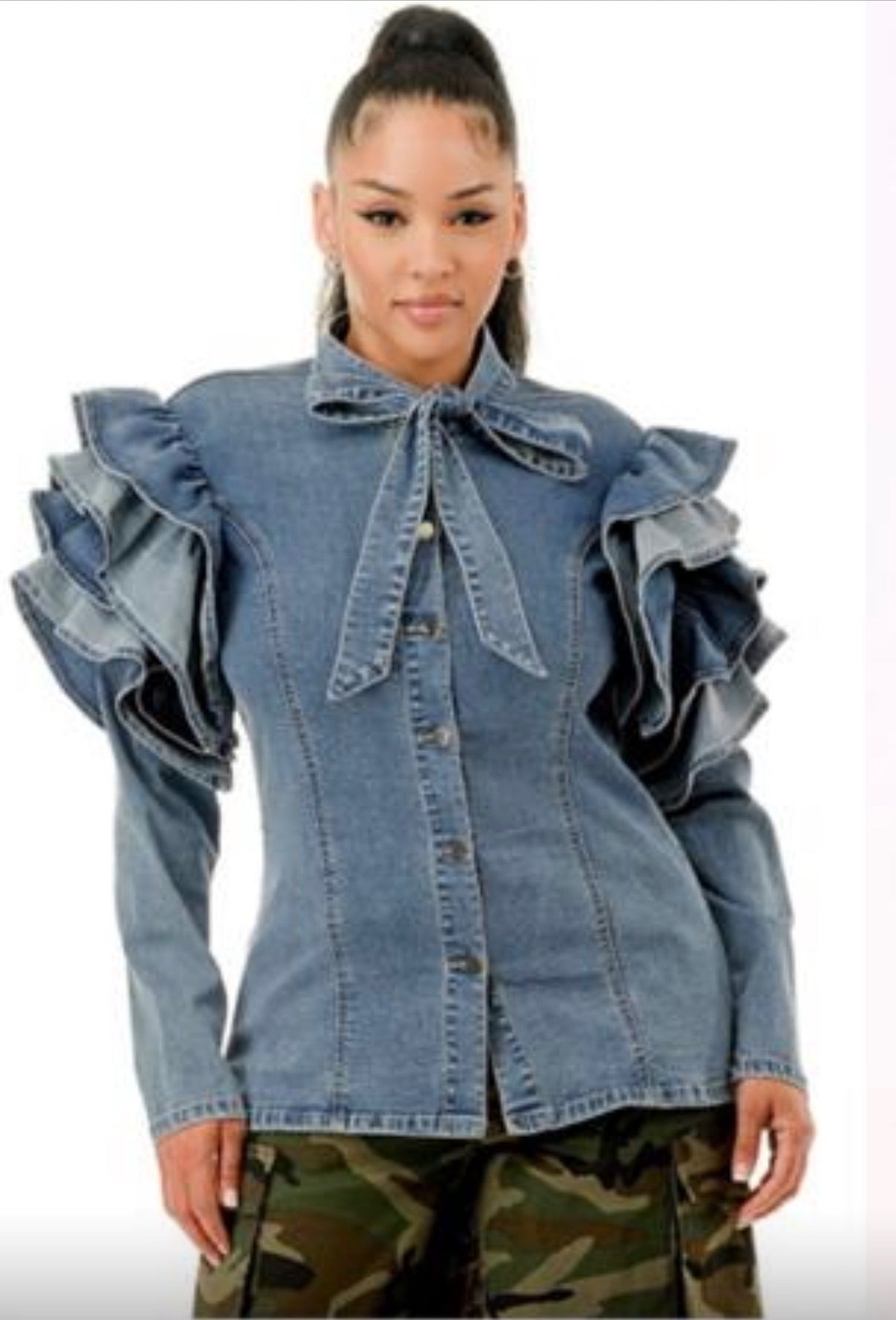 Davia Denim Top