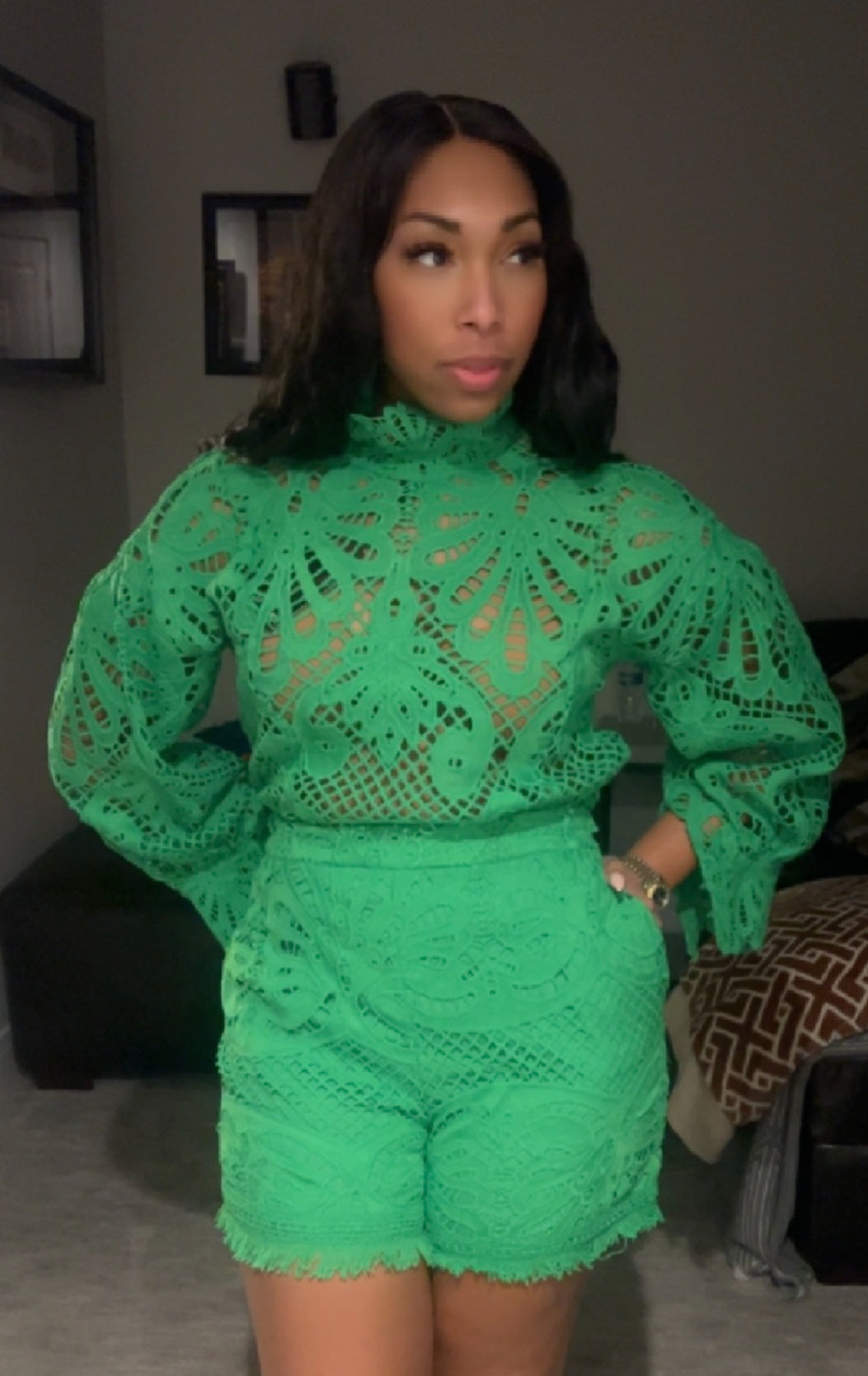 Char Lace Short Set