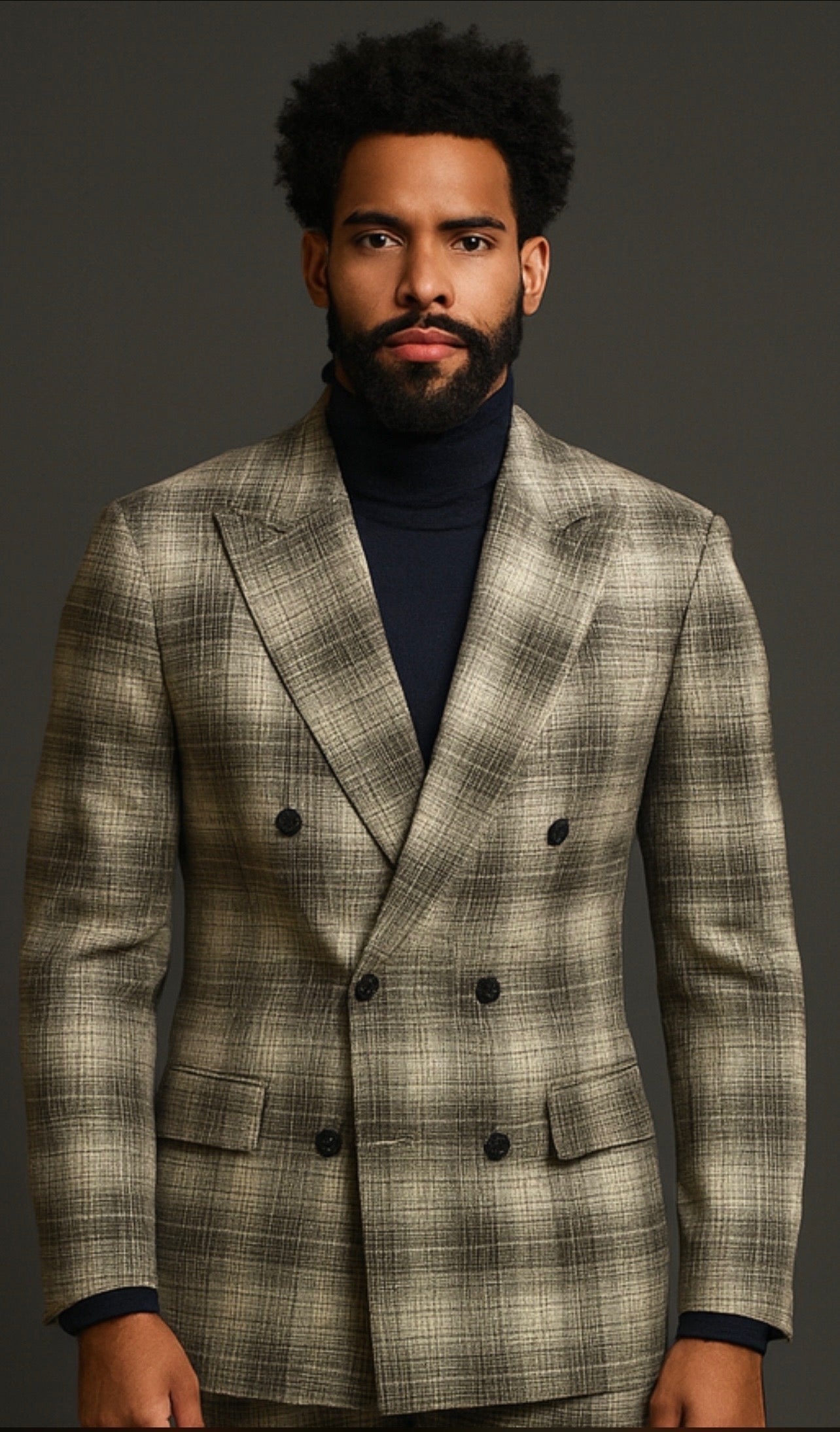 Milano Tan Plaid Suit