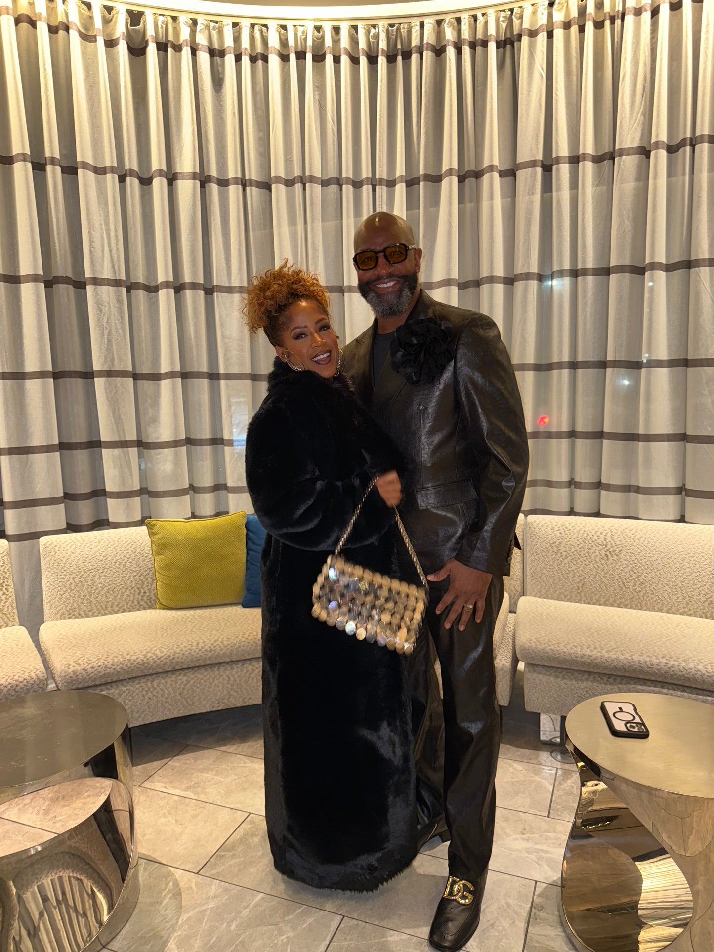 Wax Faux Leather Double Breasted Suit