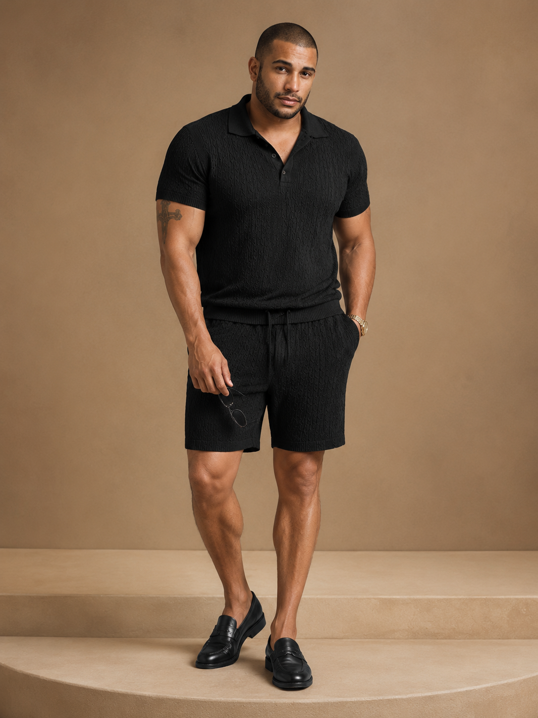 The Executive Leisure Textured Knit Set