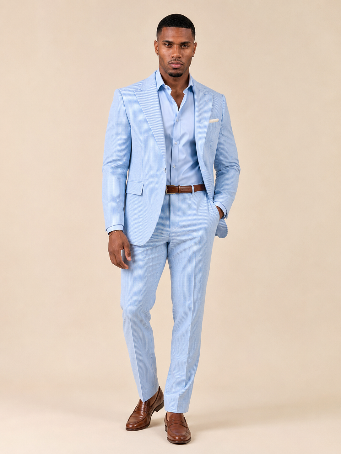 Luke Seersucker Men's Suit