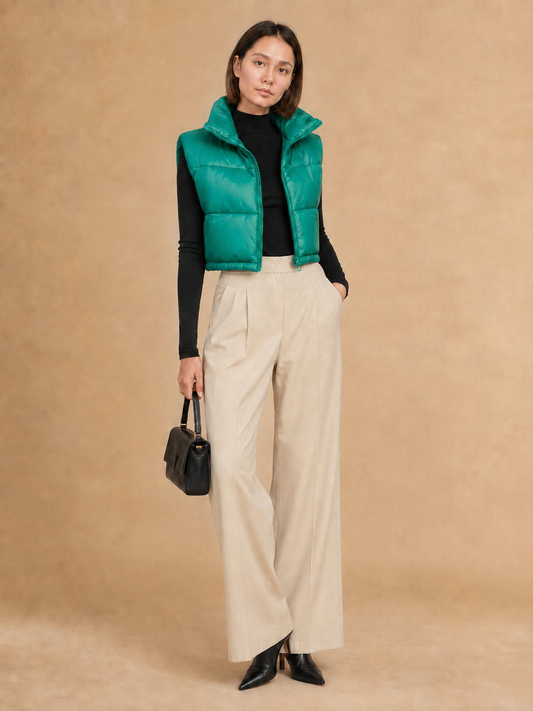 Money Green Puff Vest