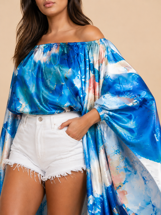 Ocean Breeze Off-Shoulder Blouse