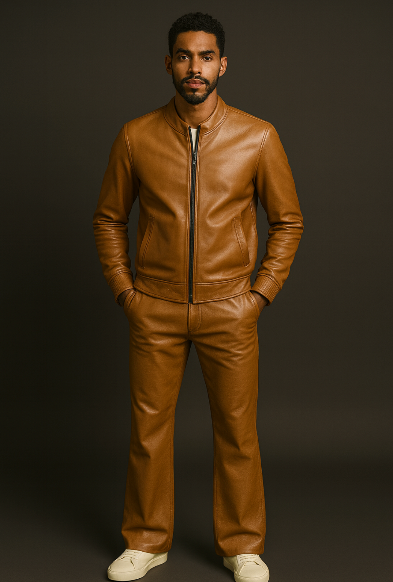 Luxe Leather Jogging Set