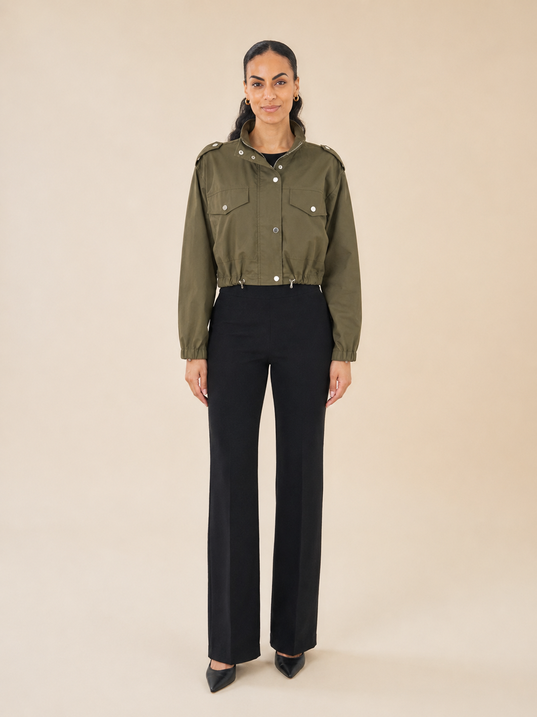 Safari Cropped Cargo Jacket