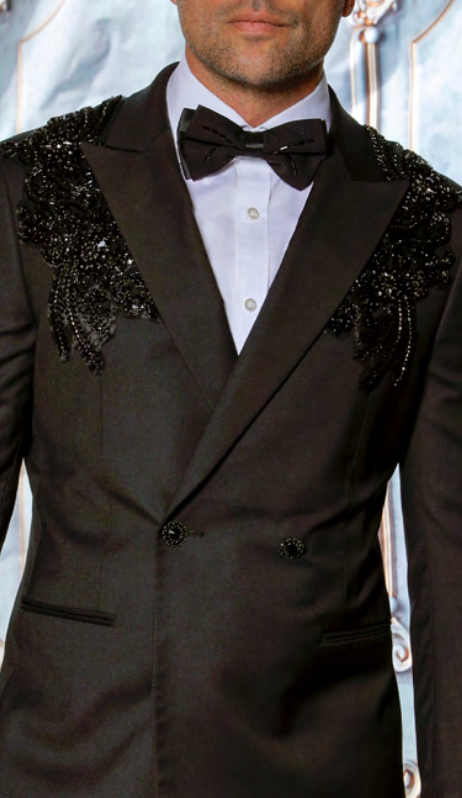 Applique 2pc Double Breasted Suit