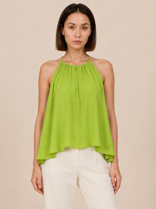 The Santorini Luxe Draped Halter Top