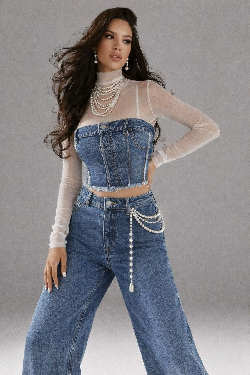 Naya Tube Denim Top