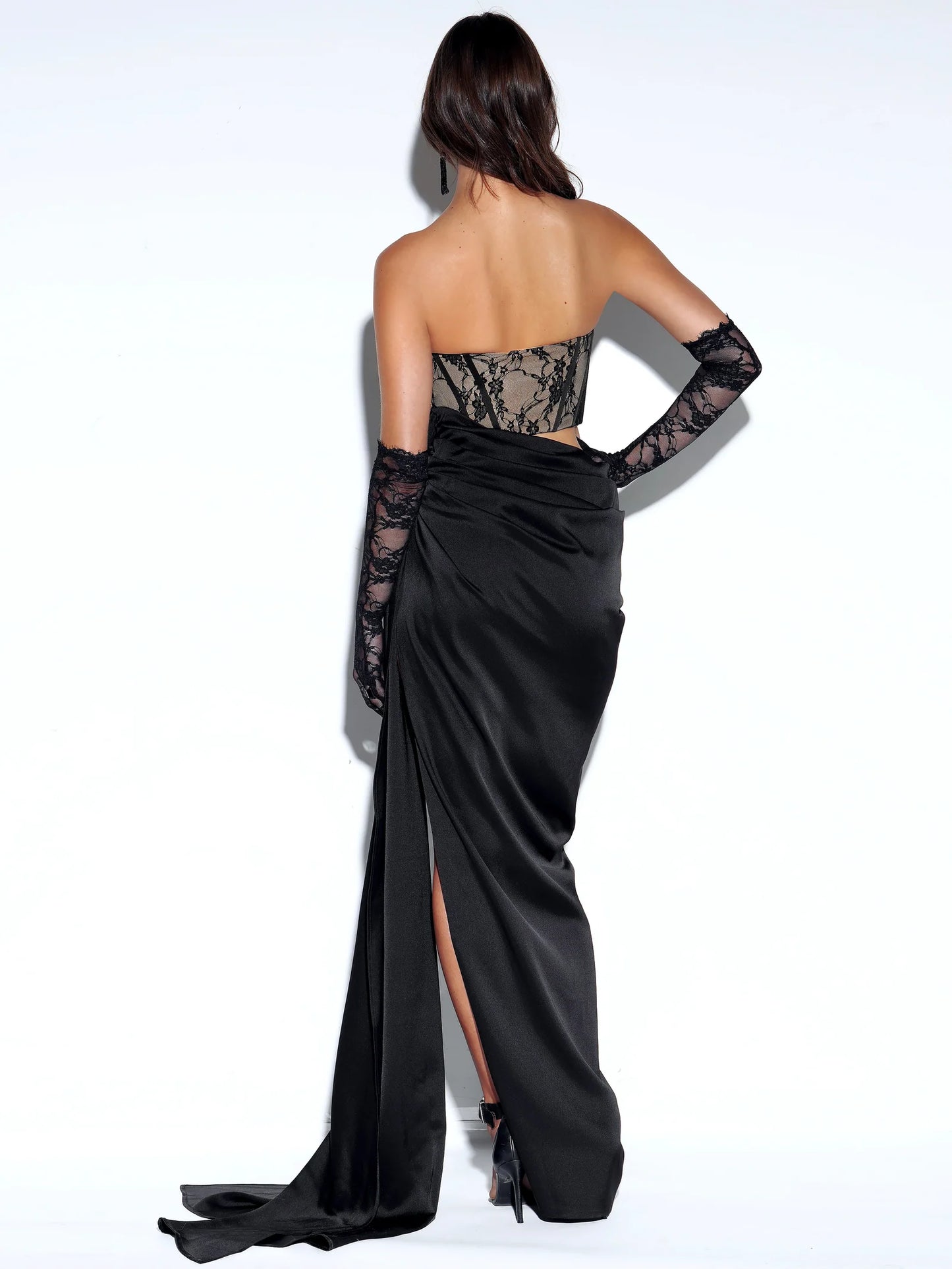 Black High Slit Gown