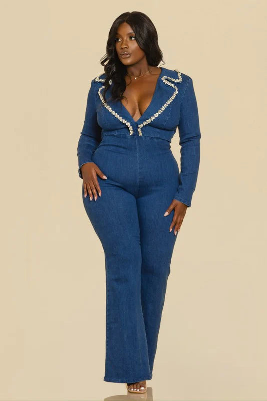 Curves Denim Jumpsuit