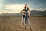 Desert Lace Contrast Midi Dress