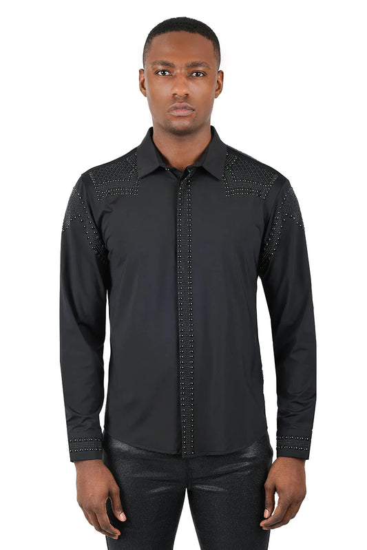 Men's studded dress shirt