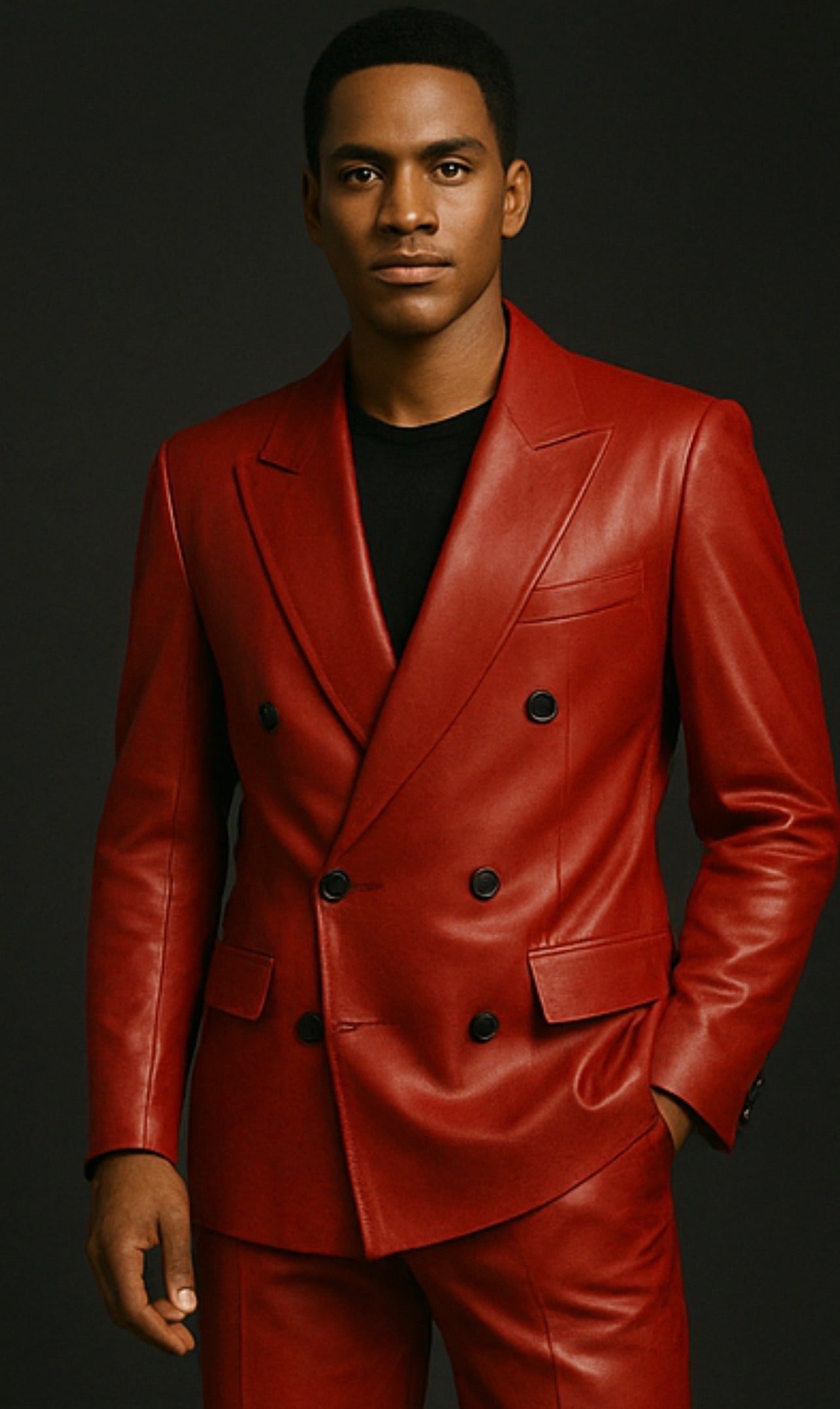 Leather Double breasted suit