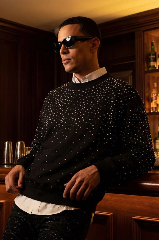 Dripped-Out Crew Neck Sweater