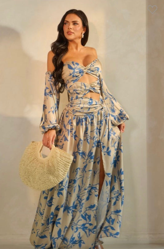 Azure Garden Maxi Dress