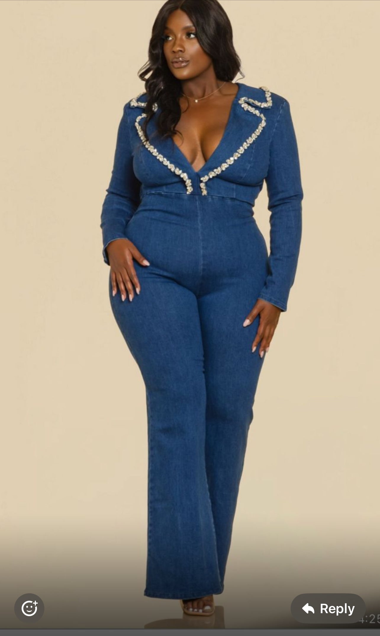 Curves Denim Jumpsuit