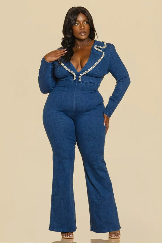 Curves Denim Jumpsuit