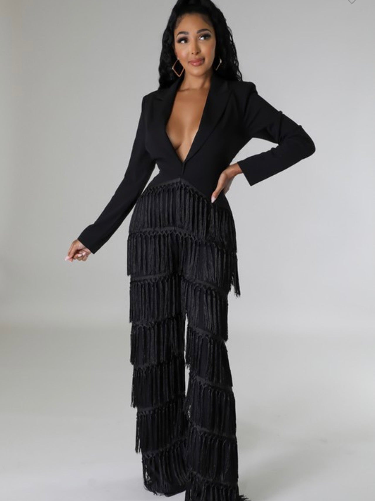 One Night Out Fringe Jumpsuit