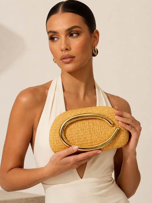The Capri Gold Clutch – product view 3