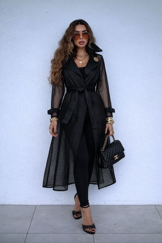 Noir Enchantress Trench Coat
