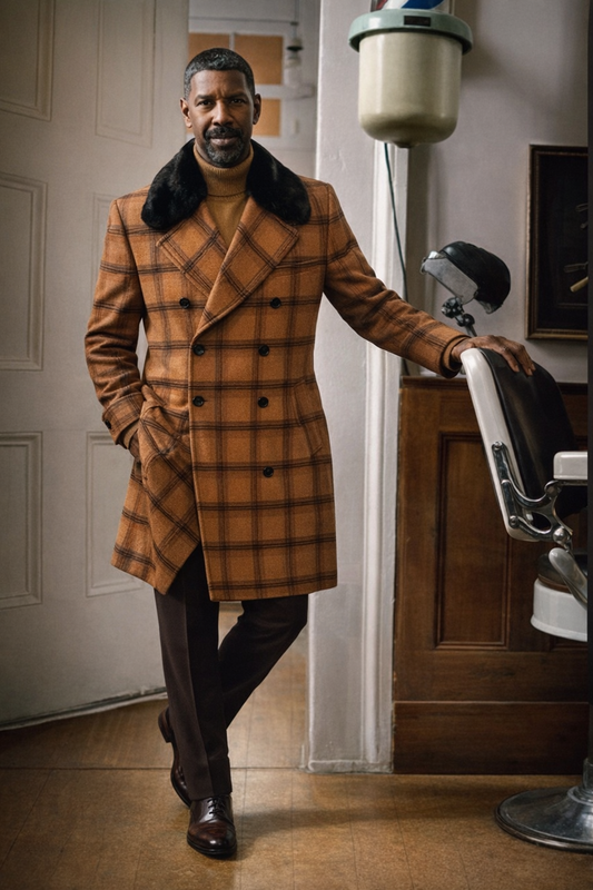 Denzel Brown Hazel Double Breasted Coat