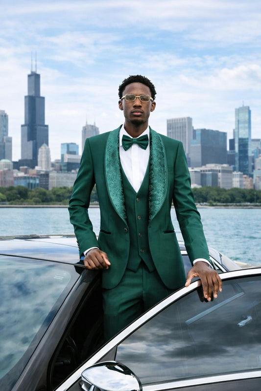 Luxe Emerald 3pc Suit