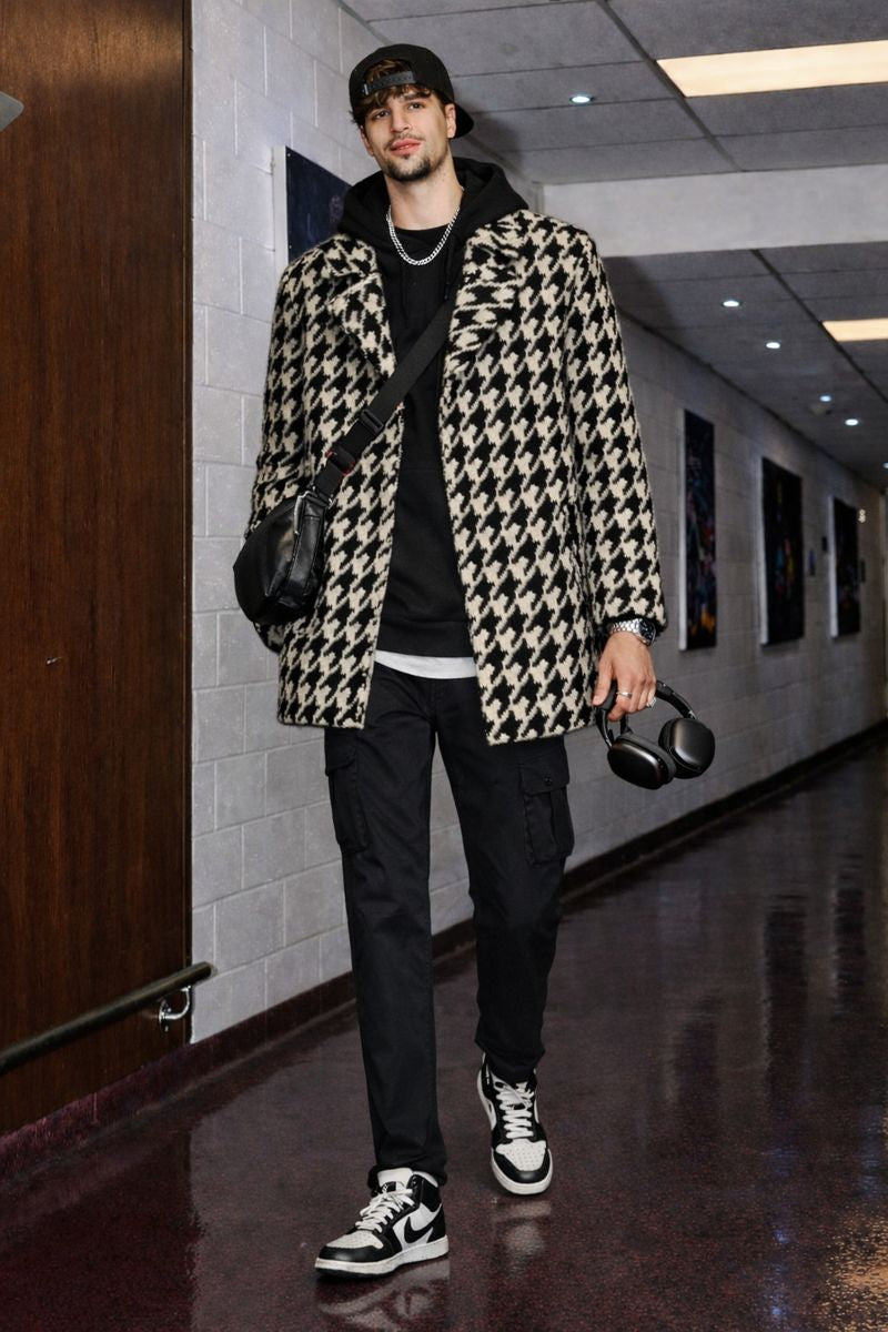 Luxe Houndstooth Sweater Coat