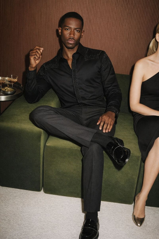 Men's studded dress shirt