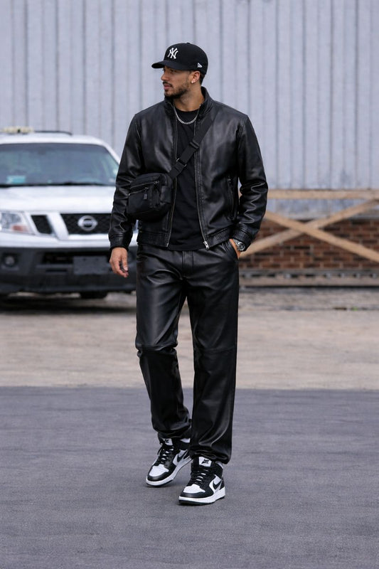 Luxe Leather Jogging Set