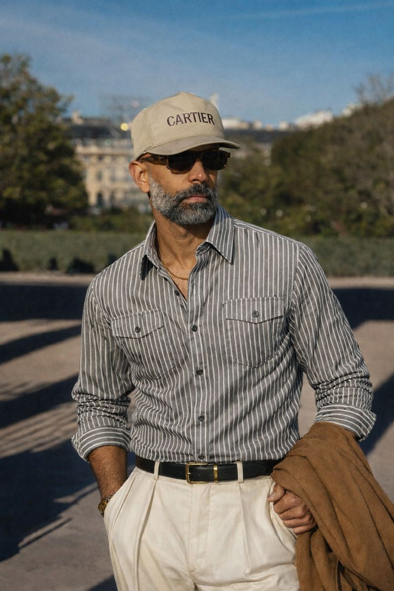 Striped Button-Up Dress Shirt