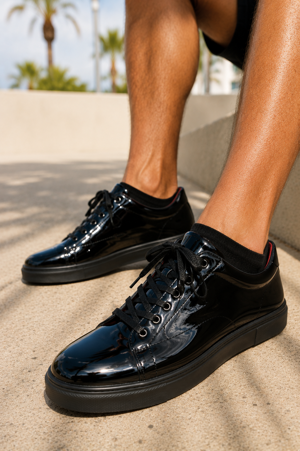 Black Patent Leather Sneaker