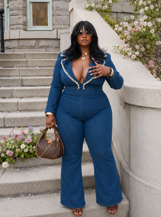 Curves Denim Jumpsuit