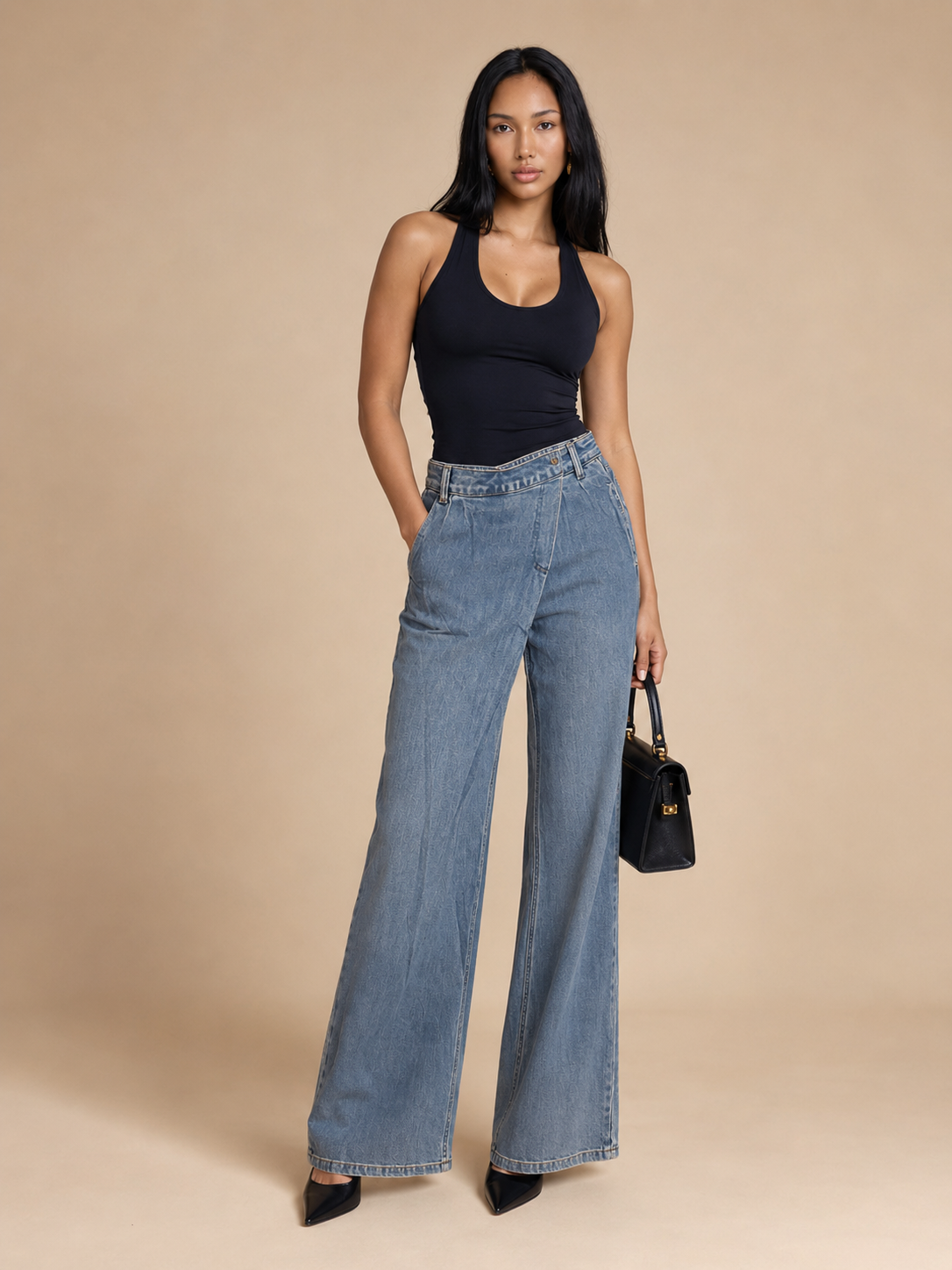 Crossover Fly Mom Jeans