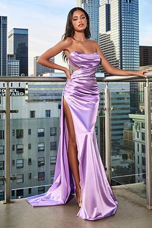 Fitted Satin Prom Dress