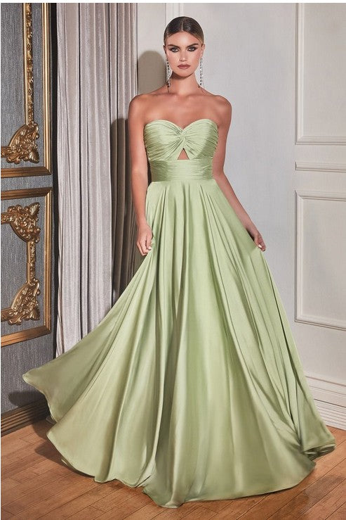 Satin Keyhole Prom Dress