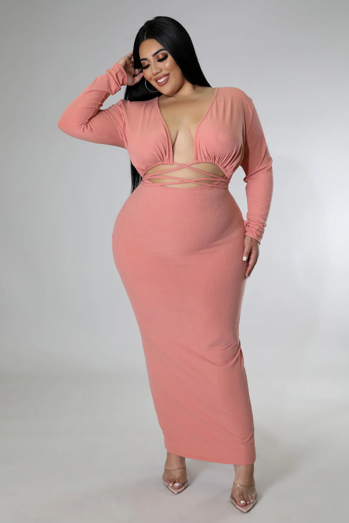 Peach me dress curvy collection