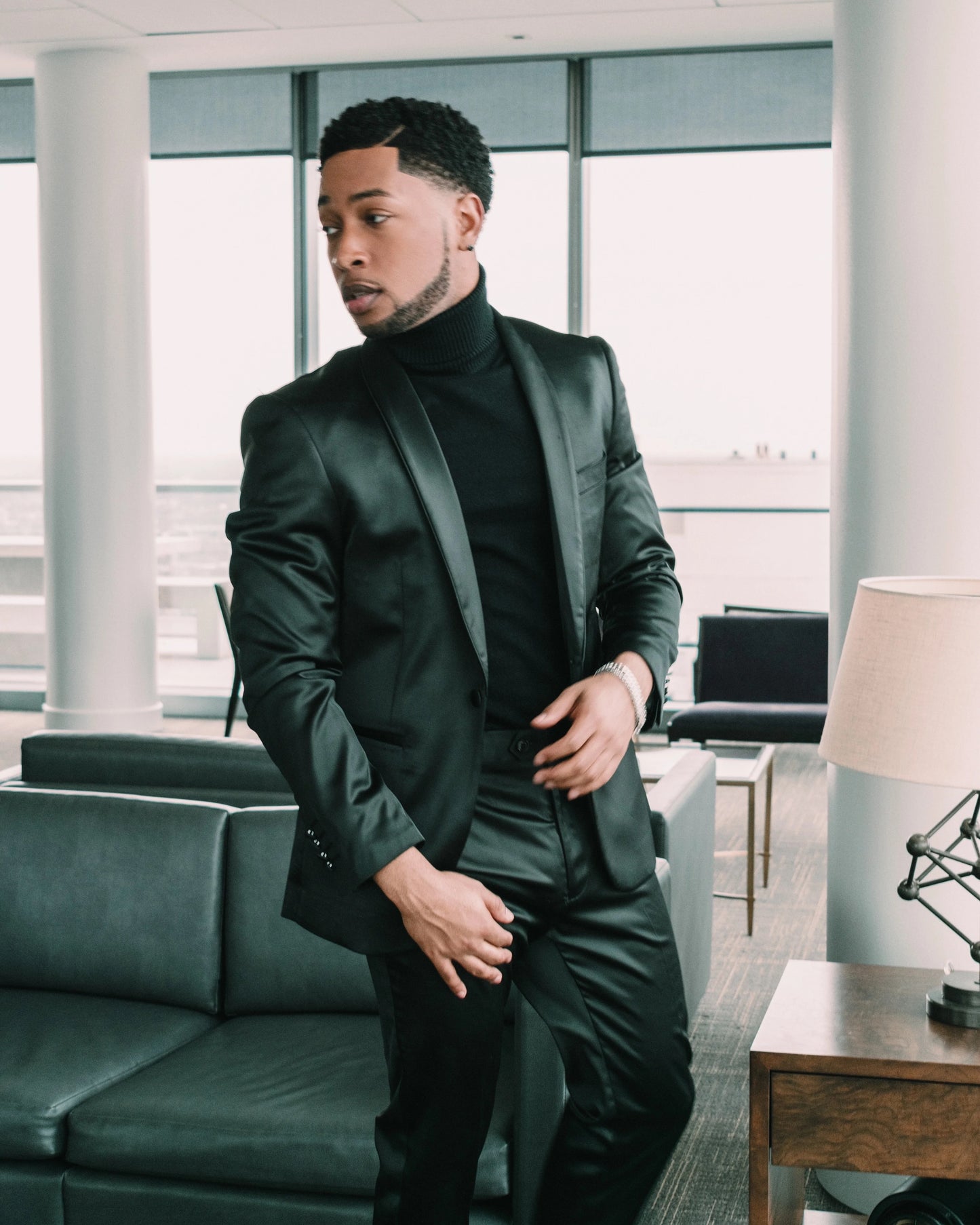 Emmett Power Satin Suit