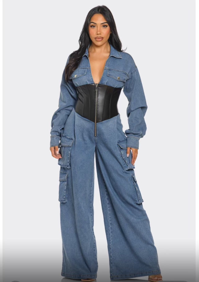 Leah Denim Jumpsuit