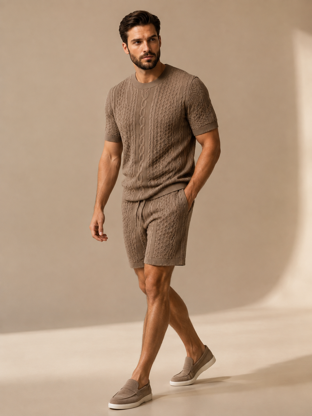The Executive Leisure Textured Knit Set
